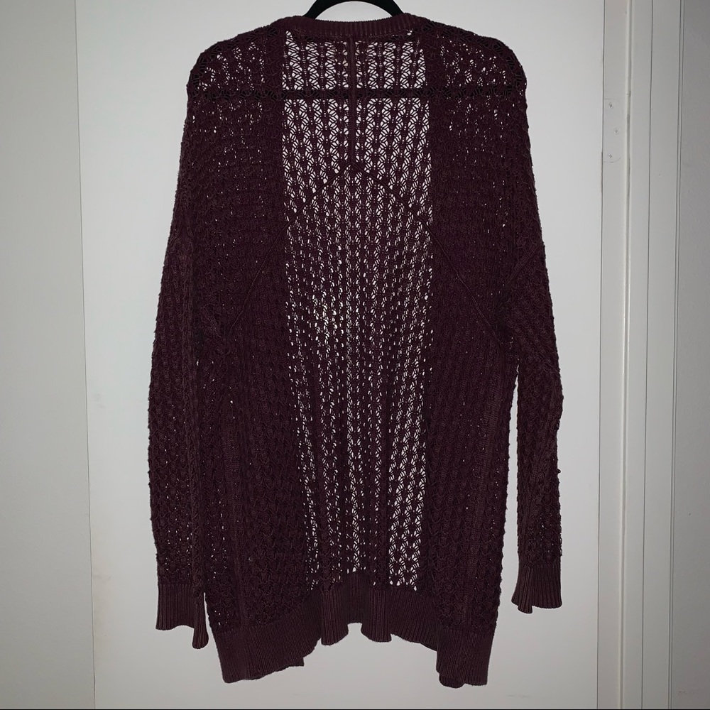 LA Hearts maroon cardigan. Size XS/S.